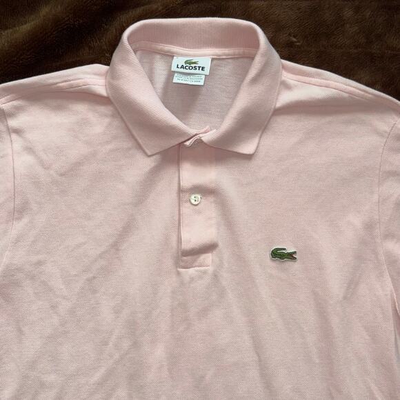 Lacoste Men’s Sz 5 Pale Pink Polo Made in El Salvador in MINT CONDITION - Picture 2 of 6
